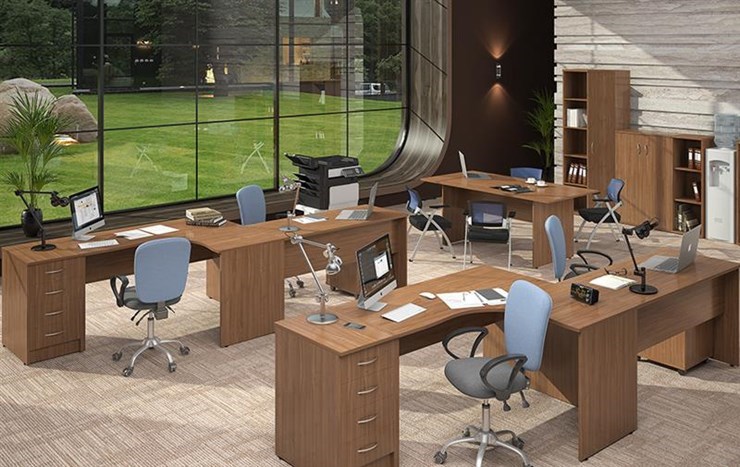 Мебель для персонала IMAGO три стола, 2 шкафа, стеллаж, тумба в Заводоуковске - изображение