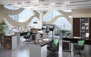 Комплект офисной мебели IMAGO четыре рабочих места, стол для переговоров в Ишиме - предосмотр