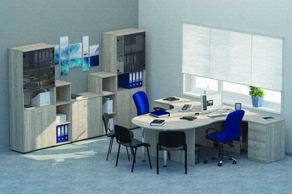 Набор мебели в офис Twin для 2 сотрудников с совмещенными столами в Тюмени - изображение