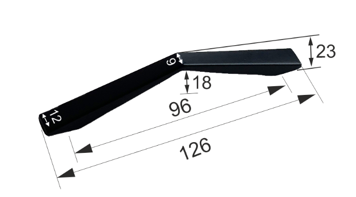 Ручка 0002 (96) Черный матовый в Заводоуковске - изображение 1