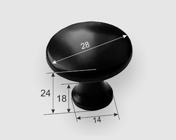 Ручка кнопка 0010 (0) Черный матовый в Тюмени - предосмотр 1