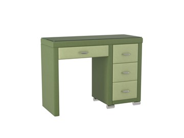 Косметический стол OrmaSoft 2, 4 ящика, правый, экокожа олива/зеленое яблоко в Тюмени