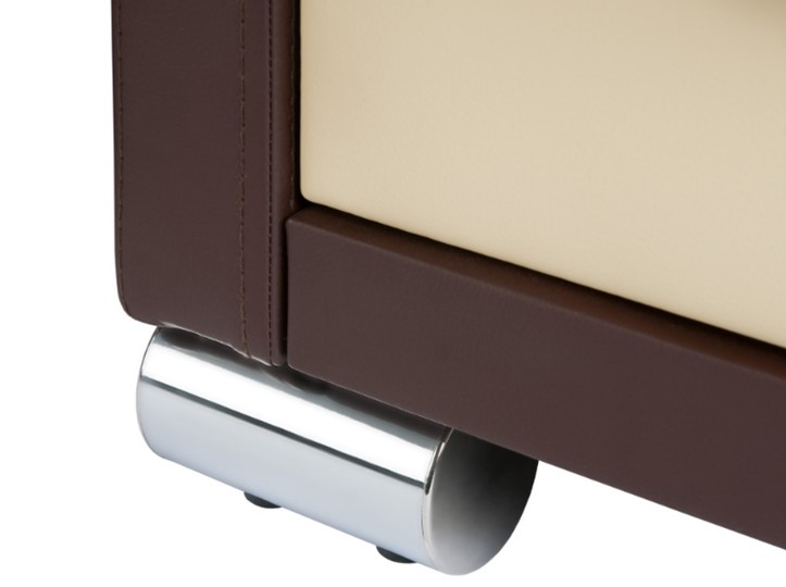 Косметический стол OrmaSoft 2, 4 ящика, левый, экокожа коричневая/кремовая в Тюмени - изображение 2
