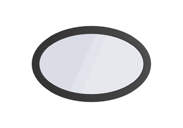 Зеркало прямоугольное овальное, Эко-кожа черная в Тюмени