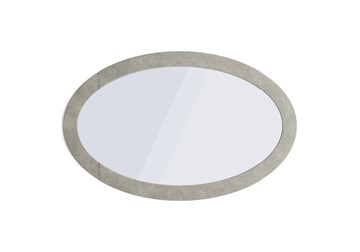 Зеркало в обивке овальное, Микровелюр светло-серый в Тюмени