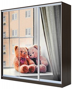 Детский шкаф Хит-24-4-20-777-26, Мишки на окне Венге в Заводоуковске