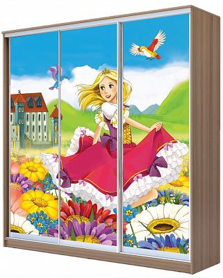 Шкаф детский  ХИТ 24-20-777-11, Принцесса, Вариант №1, шимо темный в Тобольске - изображение
