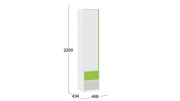 Распашной шкаф детский Сканди СМ-386.07.21-20 (Дуб Гарден, Белая, Зеленый) в Тюмени - предосмотр 3