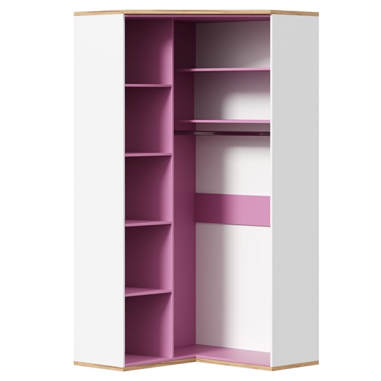Угловой шкаф Урбан 528.060, белый/розовый в Тюмени - изображение 3