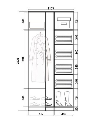 Детский шкаф-купе угловой Хит-У-24-4-77-29, Панда, Белый в Тюмени - изображение 2