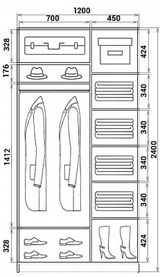Шкаф 2-х дверный Хит-24-12-77-19, Абстракция №3, Дуб млечный в Тюмени - изображение 2