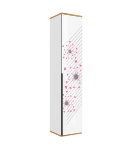 Шкаф одностворчатый Урбан 528.040, белый/розовый в Ишиме