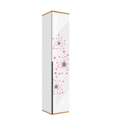 Шкаф одностворчатый Урбан 528.040, белый/розовый в Заводоуковске - изображение