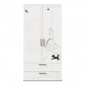 Шкаф 2х-дверный комбинированный Джоли ЛД 535.040, Серый шелк в Заводоуковске - предосмотр 1