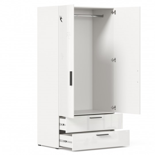 Шкаф 2х-дверный комбинированный Джоли ЛД 535.040, Серый шелк в Заводоуковске - изображение 2