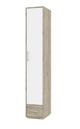 Распашной шкаф О12, Серый дуб - Белый в Заводоуковске - изображение