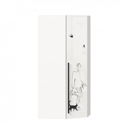 Шкаф угловой Джоли 45 ЛД 535.030, Серый шелк в Тюмени - изображение