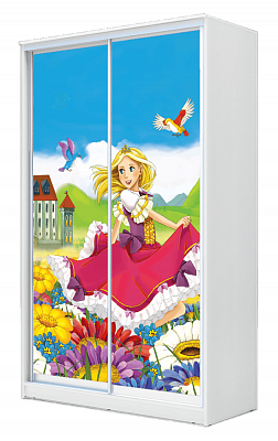 Шкаф детский ХИТ 22-4-12-77-11, Принцесса, Белая шагрень в Тюмени - изображение