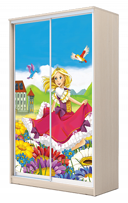 Шкаф-купе 2-створчатый ХИТ 23-4-17-77-11, Принцесса, дуб млечный в Тюмени - изображение