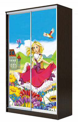 Шкаф-купе 2-х дверный ХИТ 23-4-17-77-11, Принцесса, венге в Тюмени - изображение