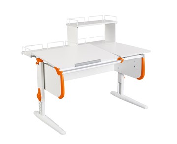 Растущий стол 1/75-40 (СУТ.25) + Polka_z 1/600 + Polka_zz 1/600 белый/белый/Оранжевый в Ишиме