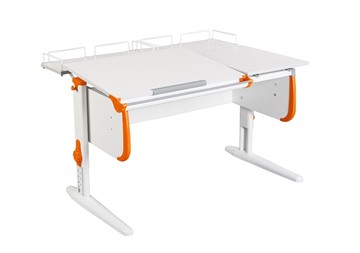 Растущий стол 1/75-40 (СУТ.25) + Polka_z 1/600 (2шт) белый/серый/Оранжевый в Ишиме