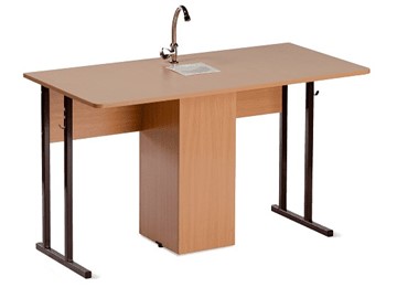 Детский стол 2-местный для кабинета химии Стандарт 5, Пластик Бук/Коричневый в Тюмени