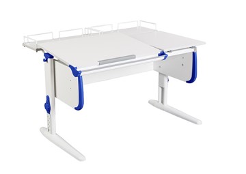 Детский стол-трансформер 1/75-40 (СУТ.25) + Polka_z 1/600 (2шт) белый/серый/Синий в Ишиме