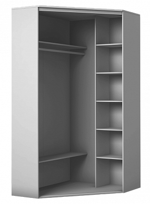 Шкаф угловой 2 зеркала, 2300х1103, ХИТ У-23-4-55, белая шагрень в Тюмени - изображение 1