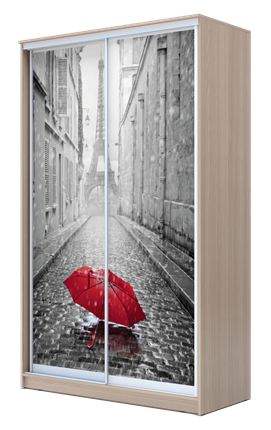 Шкаф 2-х створчатый 2200х1500х620, Париж, зонтик ХИТ 22-15-77-02 Ясень Шимо Светлый в Тюмени - изображение