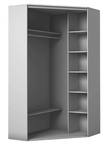 Угловой шкаф с зеркалом, 2400х1103, ХИТ У-24-4-15, белая шагрень в Тюмени - предосмотр 1