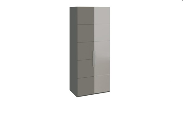 Шкаф Наоми с 1 зеркальной правой дверью, цвет Фон серый, Джут СМ-208.07.04 R в Заводоуковске - изображение
