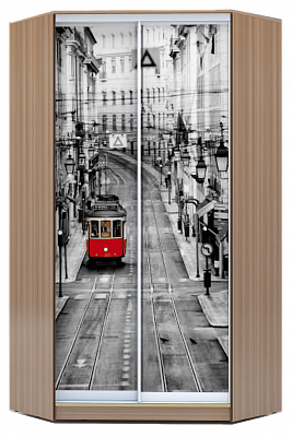 Шкаф угловой 2200х1103, ХИТ У-22-4-77-01, Лондон трамвай, шимо темный в Тюмени - изображение