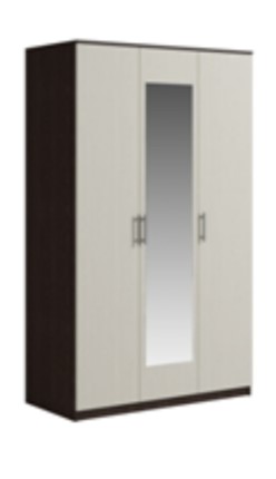 Шкаф 3 двери Светлана, с зеркалом, венге/дуб молочный в Заводоуковске - изображение
