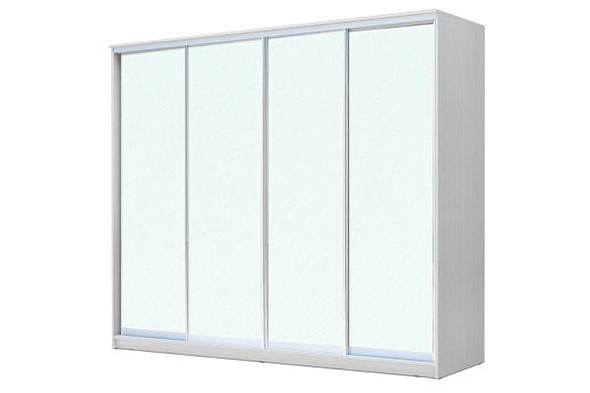 Шкаф 4-х дверный ХИТ 23-4-24/2-8888, с матовым стеклом, Белый в Тюмени - изображение