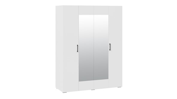 Шкаф распашной 4-х дверный с зеркалом Нео (Белый) в Тюмени - изображение