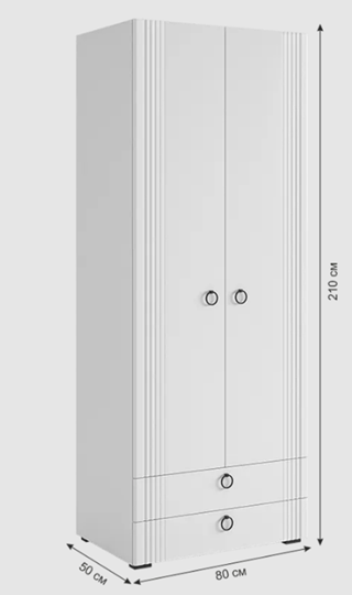 Двухдверный шкаф Ева 103.01 (белое дерево/белый матовый) в Тюмени - изображение 10