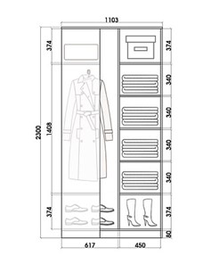 Шкаф угловой 2400х1103, ХИТ У-24-4-66-09, орнамент, 2 зеркалами, венге в Тюмени - предосмотр 2