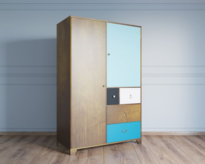 Шкаф двухстворчатый Aquarelle с ящиками (RE-45) в Заводоуковске - изображение 1