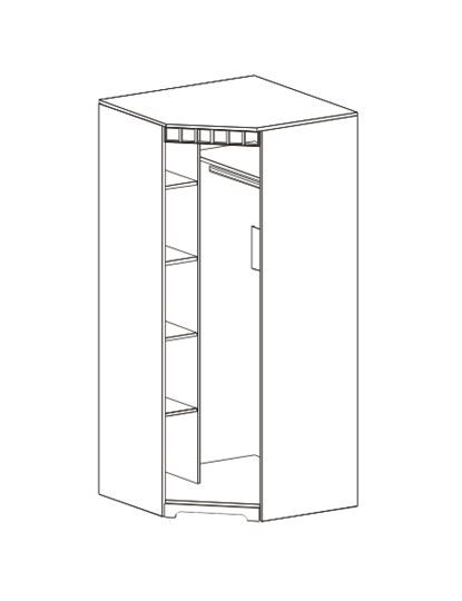 Распашной шкаф угловой Прованс, Бодега белая/Платина премиум в Ишиме - изображение 2
