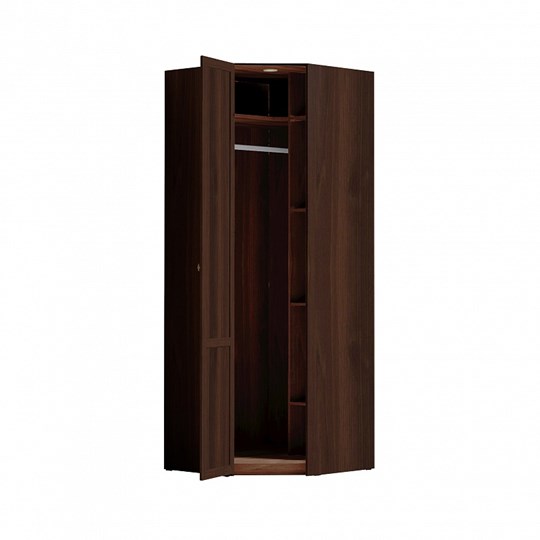 Распашной угловой шкаф Sherlock 63+ фасад стандарт, Орех шоколадный в Тюмени - изображение 2