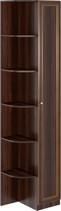 Угловой шкаф-стеллаж Беатрис М14 правый (Орех Гепланкт) в Тюмени - изображение