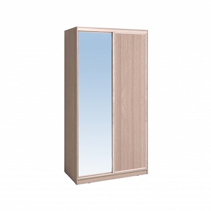 Шкаф 2-х створчатый 1200 Домашний Зеркало/ЛДСП, Ясень шимо светлый в Тюмени - изображение