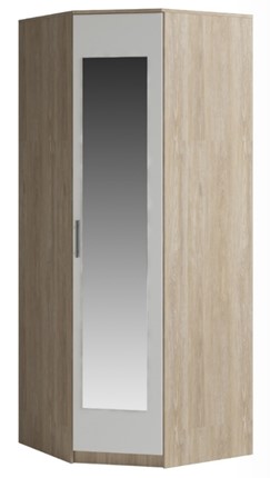 Угловой шкаф Светлана, с зеркалом, белый/дуб сонома в Тюмени - изображение