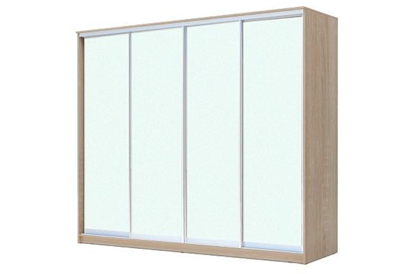 Шкаф 4-х дверный ХИТ 24-4-24/2-8888, с матовым стеклом, Дуб сонома в Заводоуковске - изображение