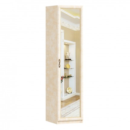 Шкаф одностворчатый Александрия с зеркалом ЛД 625.042, Рустика/Кожа Ленто в Тюмени - изображение