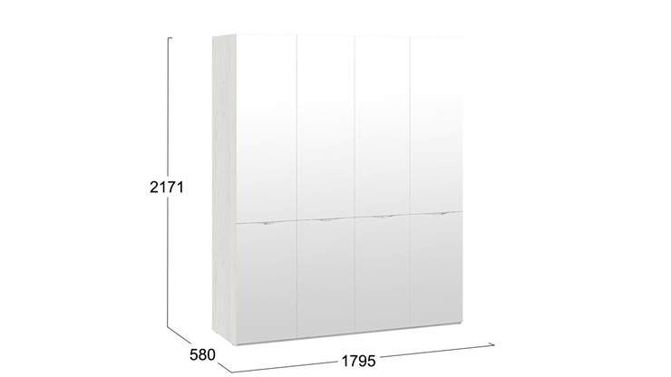 Четырехдверный шкаф Либерти, Дуб крафт белый СМ-297.07.443 в Тюмени - изображение 3