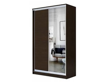 Шкаф 2-х дверный 2400х1200х620 с одним зеркалом ХИТ 24-12/2-15 Венге Аруба в Тюмени