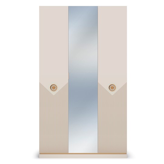 Шкаф 3-х дверный Капри, с зеркальным фасадом в Тюмени - изображение 1