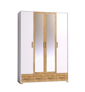 Шкаф для одежды Айрис 555, Белый-Дуб золотистый в Заводоуковске